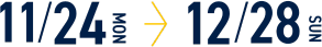 11月24日（月）から12月28日（日）までの日付を示す画像